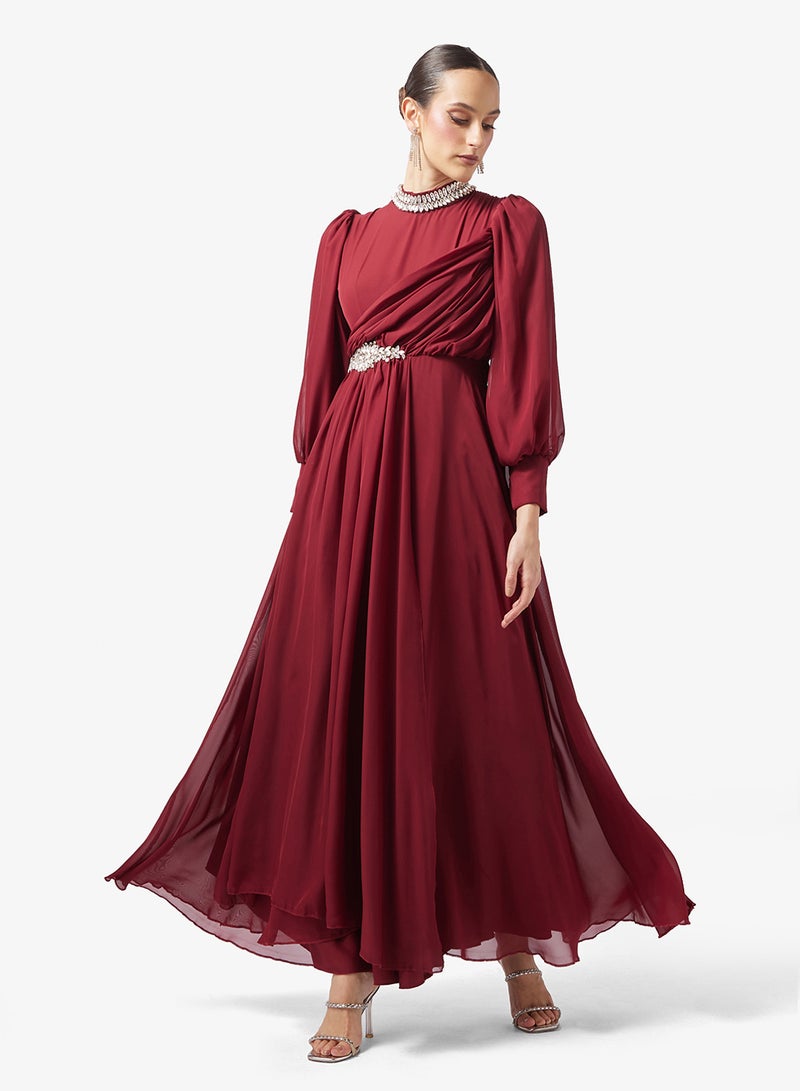Khizana Ruched A-line Dress - Image 1