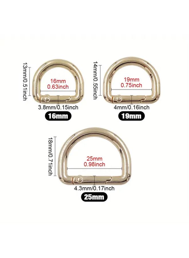 Hamoshop 16 Pcs D Ring Spring Snap Hooks Mixed 8 Colors 16mm Alloy Metal for DIY Crafts and Accessories - Image 2
