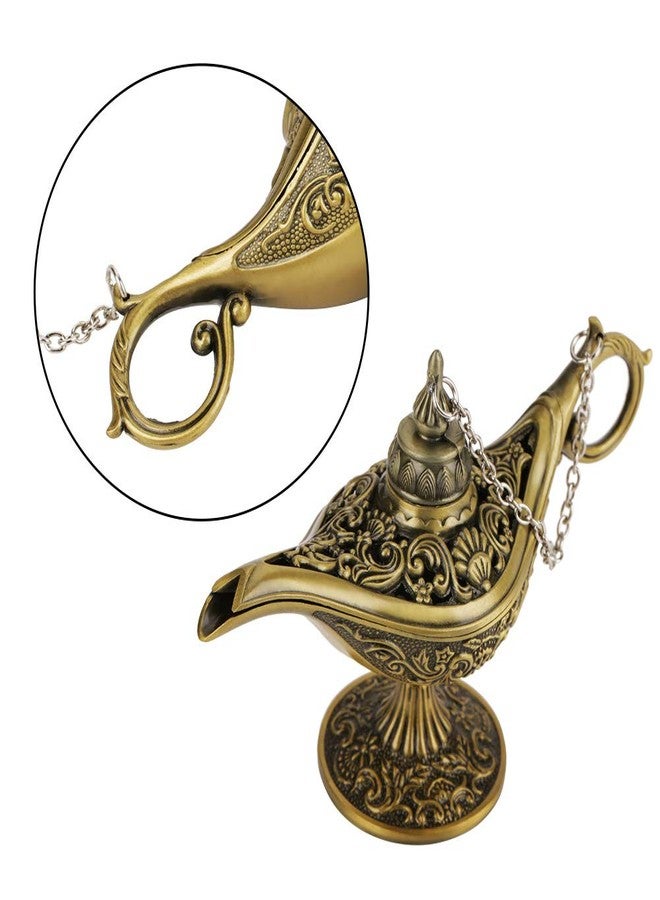 ماكسمارت مصباح علاء الدين السحري، مصباح دعائم أزياء ألف ليلة وليلة، مصباح عربي عتيق، مصباح كلاسيكي عتيق قابل للتحصيل لتزيين المنزل والحفلات والهالوين وأعياد الميلاد (برونزي) - Image 5
