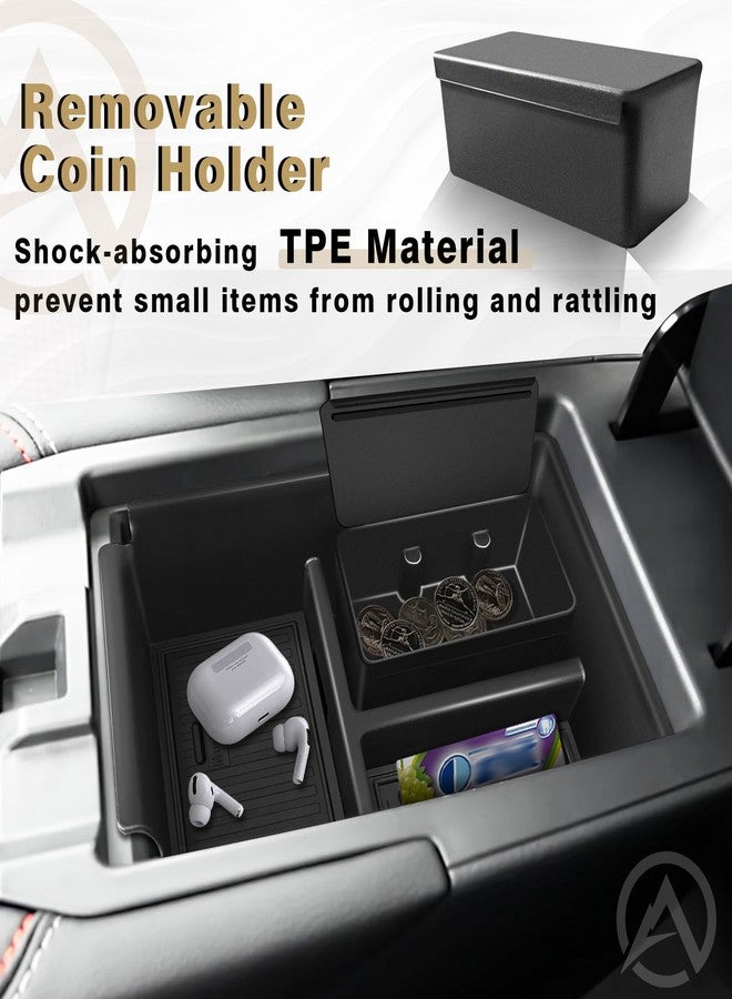 Muslogy Center Console Organizer & Cup Holder Insert 2PCS Set Compatible with 2025 Nissan Kicks Accessories Armrest Box Divider Storage Tray and Drink Stopper Non-Slip (Console Tray & CupHolder) - Image 4