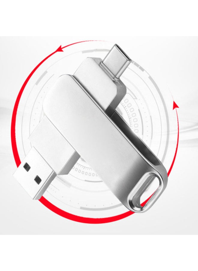 Expansion Mobile Phone U Disk 16TB Large Capacity 16tb Computer Dual-use USB Type-c Mobile Phone U Disk Color: USB3.1+TYPE-C [Silver] 16tb