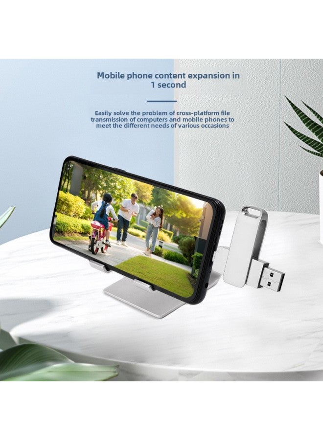 Expansion Mobile Phone U Disk 16TB Large Capacity 16tb Computer Dual-use USB Type-c Mobile Phone U Disk Color: USB3.1+TYPE-C [Silver] 16tb