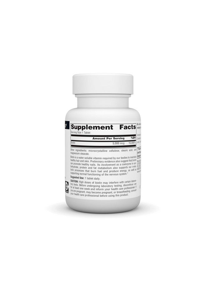 Source Naturals سورس ناتشورالز بيوتين 5,000 ميكروغرام • 60 قرص - Image 2