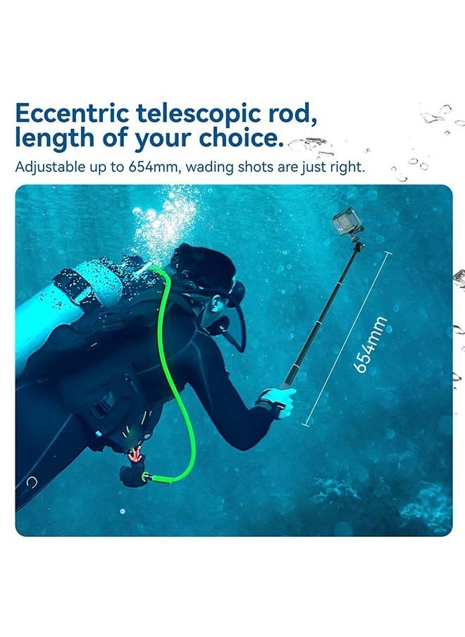 TELESIN TELESIN 360° Waterproof Selfie Stick 25.75" w Hand Strap Underwater Dive Diving Extension Stick Pole Monopod for GoPro Max 12 11 10 9 8 7 Insta360 X3 GO3 Ace Pro DJI Action 4 Osmo Pocket 3 Accessories  - Image 4