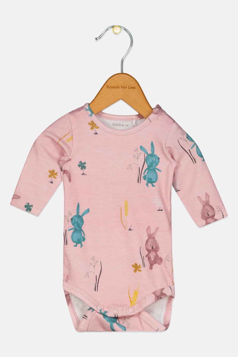 NAME IT Toddlers Girl Long Sleeve Allover Print Rompers, Multicolor - Image 1