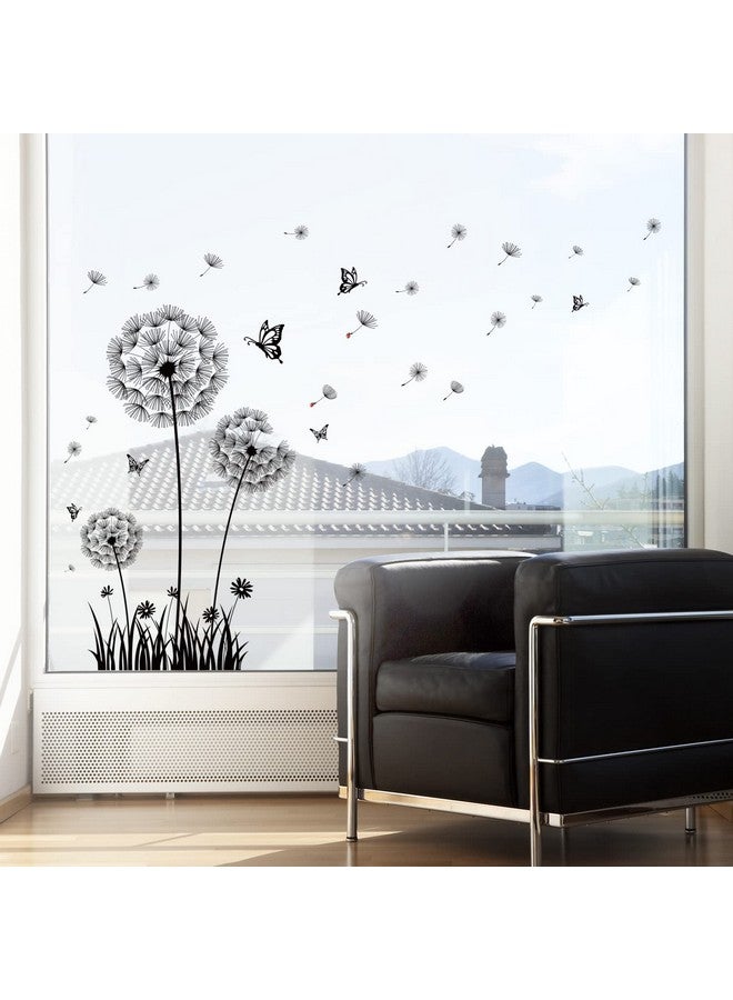 BASHOM BS-105 Dandelion Wall Decals Black Flower Flying Butterflies Stickers for Living Room Bedroom Nursery Bathroom Home Decor Art Decoration - Image 5