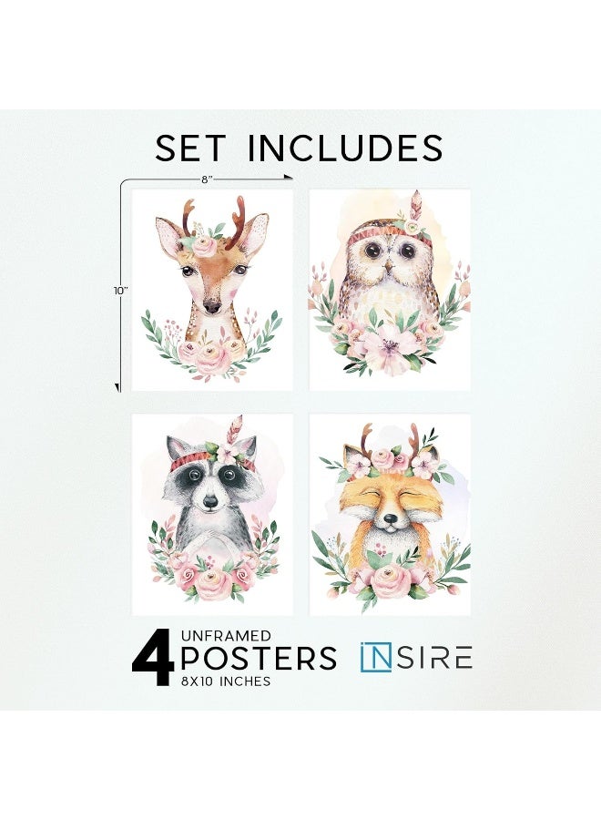 Insire Woodland Nursery Pictures - Set of 4 (8x10) Woodland Wall Art - Image 2