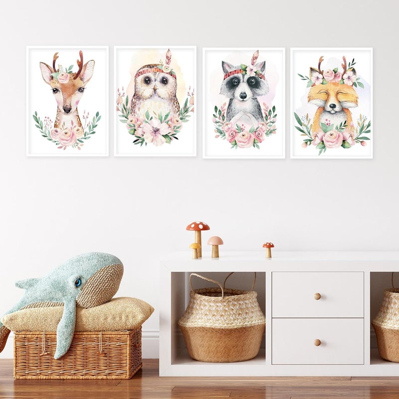 Insire Woodland Nursery Pictures - Set of 4 (8x10) Woodland Wall Art - Image 4