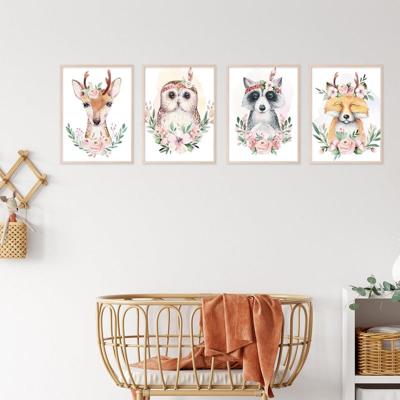 Insire Woodland Nursery Pictures - Set of 4 (8x10) Woodland Wall Art - Image 5