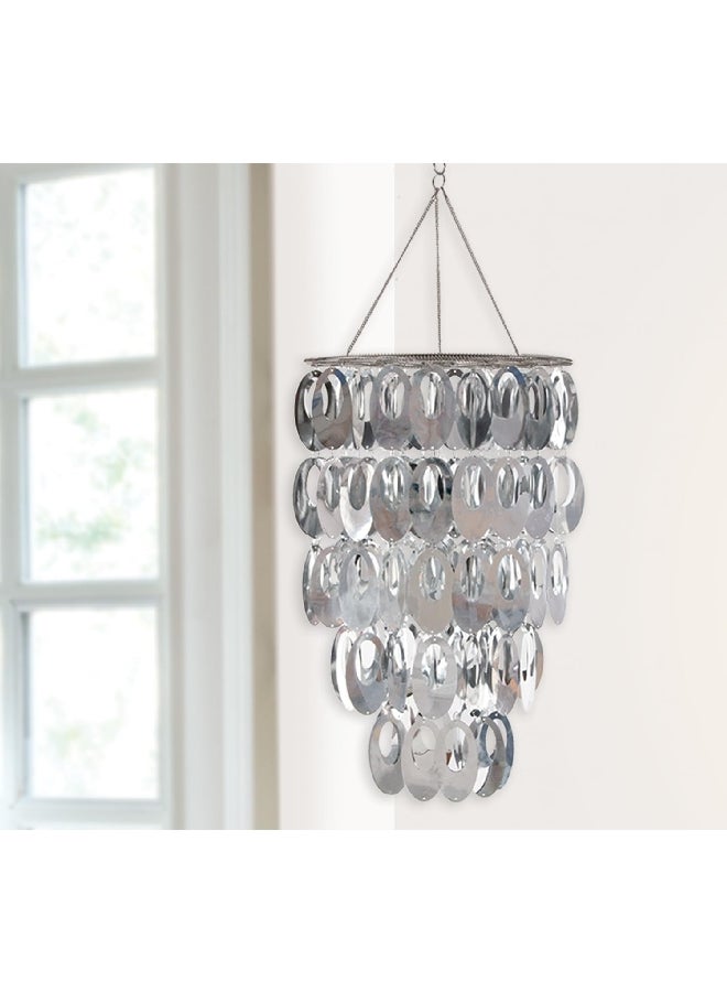 وول بوبس WPC96859 ثريا لامعة جاهزة للاستعمال سهلة التركيب فضي 13ز75×23.5 بوصة - Image 4