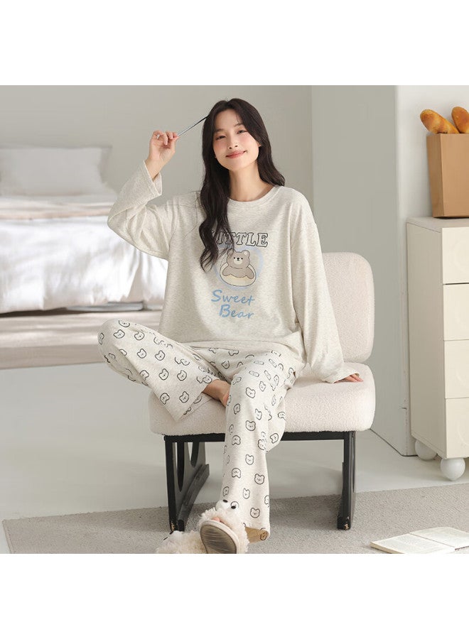 Fentengcare Women's Autumn Winter Thermal Thin Velvet Wool Silk Long Sleeve Homewear Pajamas Qh - Image 1