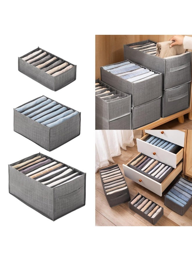 Foldable Clothes Storage Organizer Set – 3 Multi-Size Fabric Boxes for Closet, Wardrobe & Drawer Organization – different sizes Space-Saving Storage Solution for Clothing and Accessories - Image 1