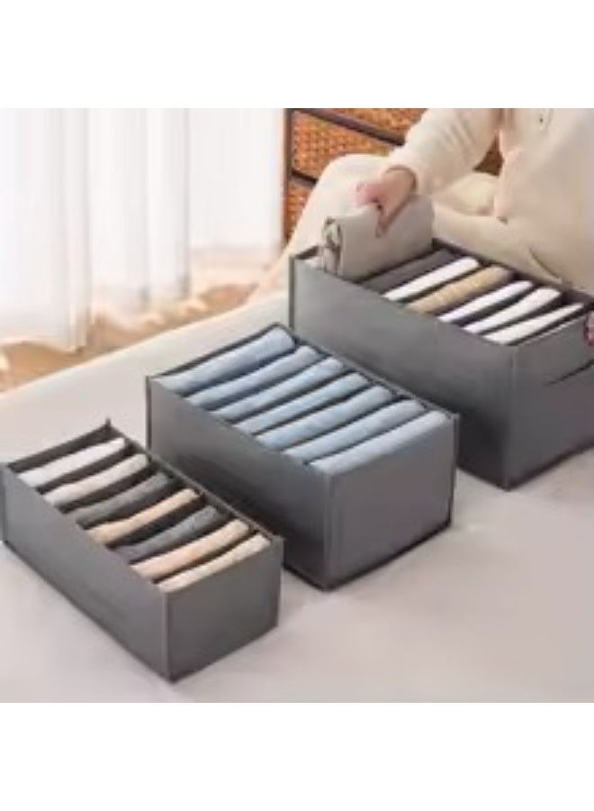 Foldable Clothes Storage Organizer Set – 3 Multi-Size Fabric Boxes for Closet, Wardrobe & Drawer Organization – different sizes Space-Saving Storage Solution for Clothing and Accessories - Image 4