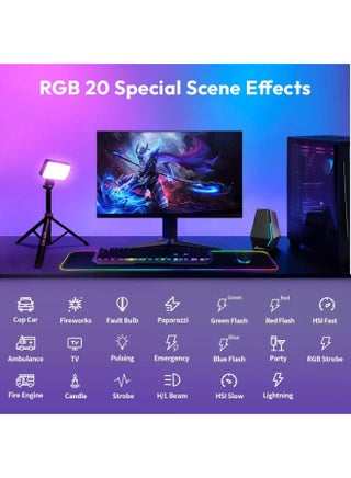 مصباح فيديو LED من نوع يولانزي LM-P40 RGB، بقوة 40 واط ودرجة حرارة لونية من 2700 إلى 6500 كلفن، مصباح كاميرا محمول، بطارية قابلة للشحن بسعة 5000 مللي أمبير، 20 وضع إضاءة، إضاءة استوديو صغيرة مثالية لليوتيوب، والتدوين المرئي، والبث المباشر، والتصوير الفوتوغرافي - view 5