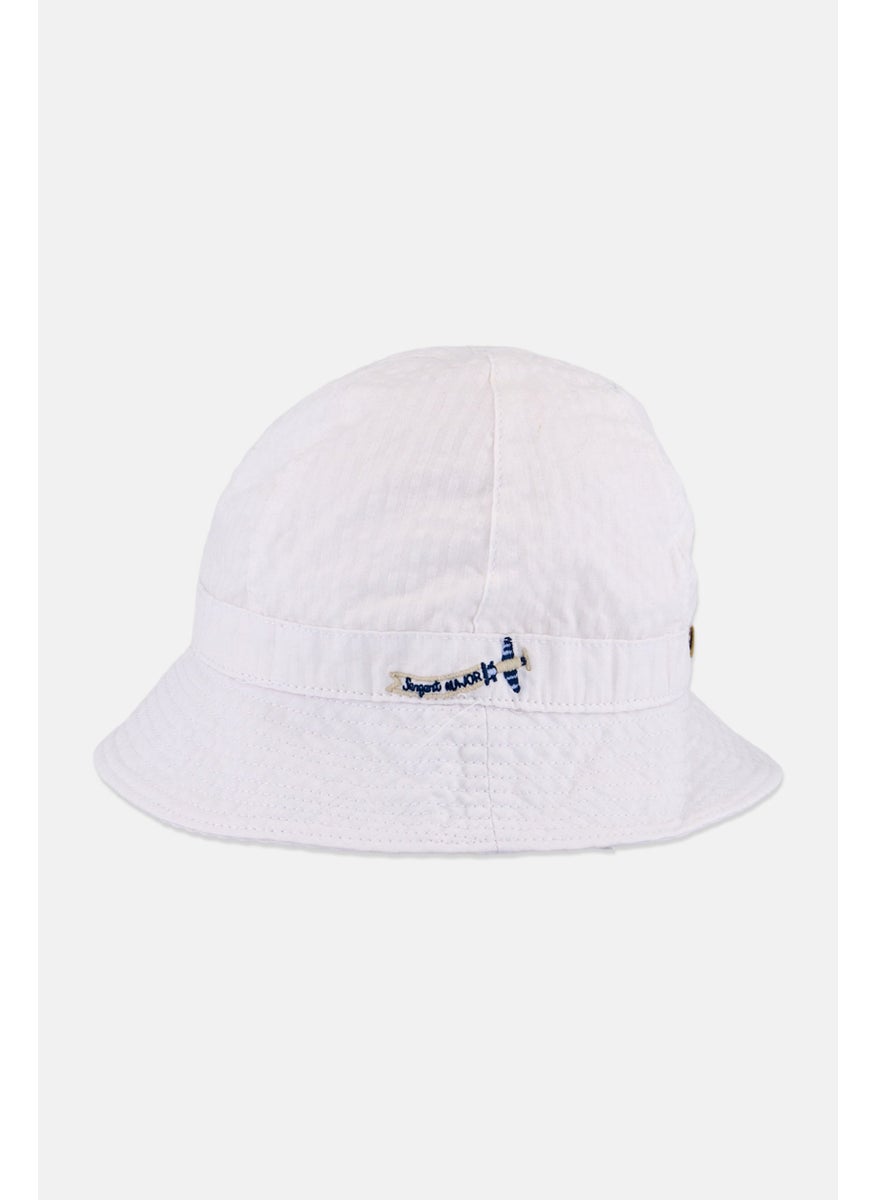 Sergent Major Toddlers Boy Embroidered Bucket Hat, White  - Image 1