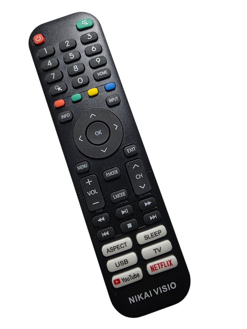 Replacement remote control for a Nikai Visio smart TV. - Image 1