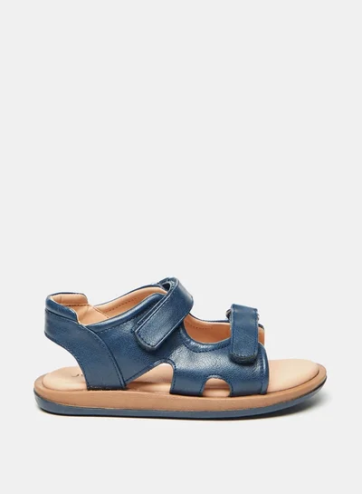 JUNIORS Boys Solid Back Strap Sandals With Hook And Loop Closure
