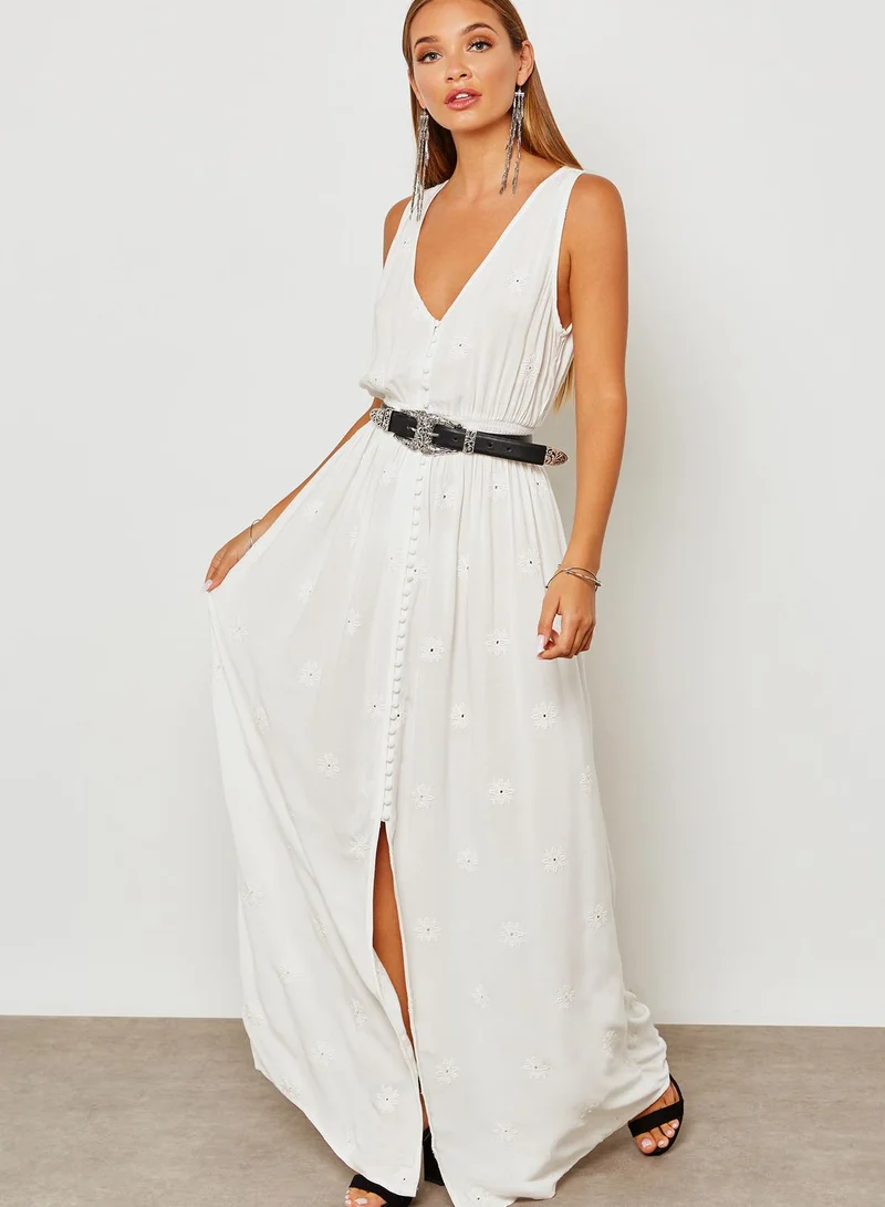 FOREVER 21 Button Through Maxi Dress