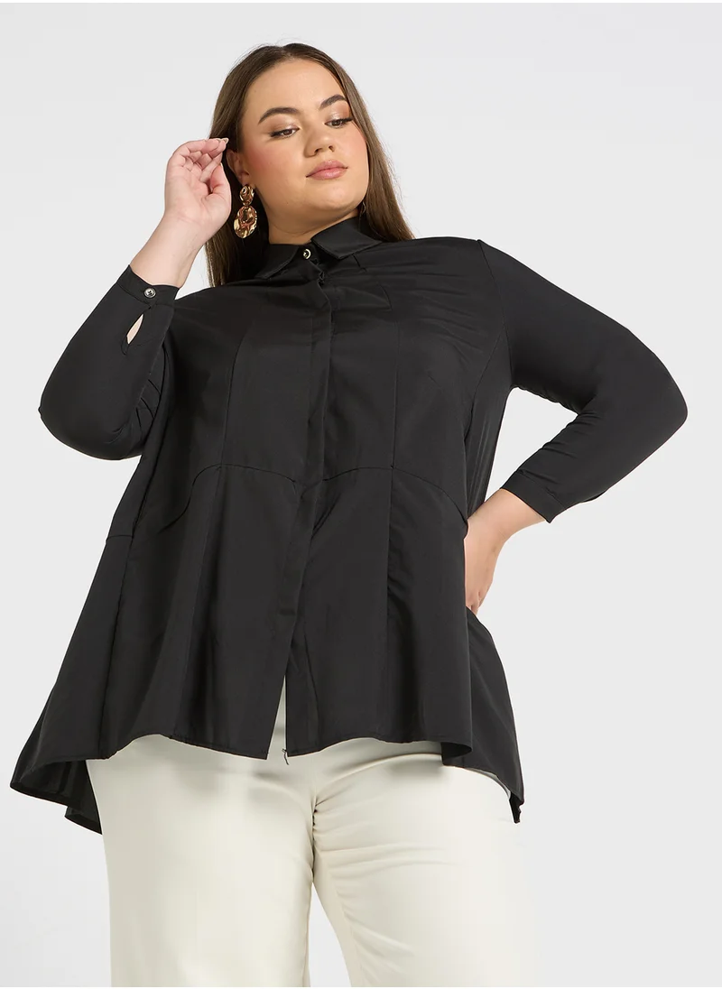 Ella Plus Longline Button Down Shirt