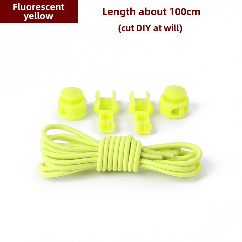 إسكدنيا Colorful Elastic No-Tie Shoelaces for Adults and KidsFluorescent yellow Fluorescent yellow