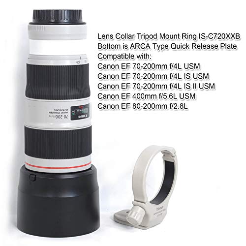 iShoot Metal Tripod Mount Ring , iShoot AII (W) Lens Collar Support for Canon EF 70-200mm f/4L USM EF 400mm f/5.6 L USM EF 80-200/2.8L - Image 2