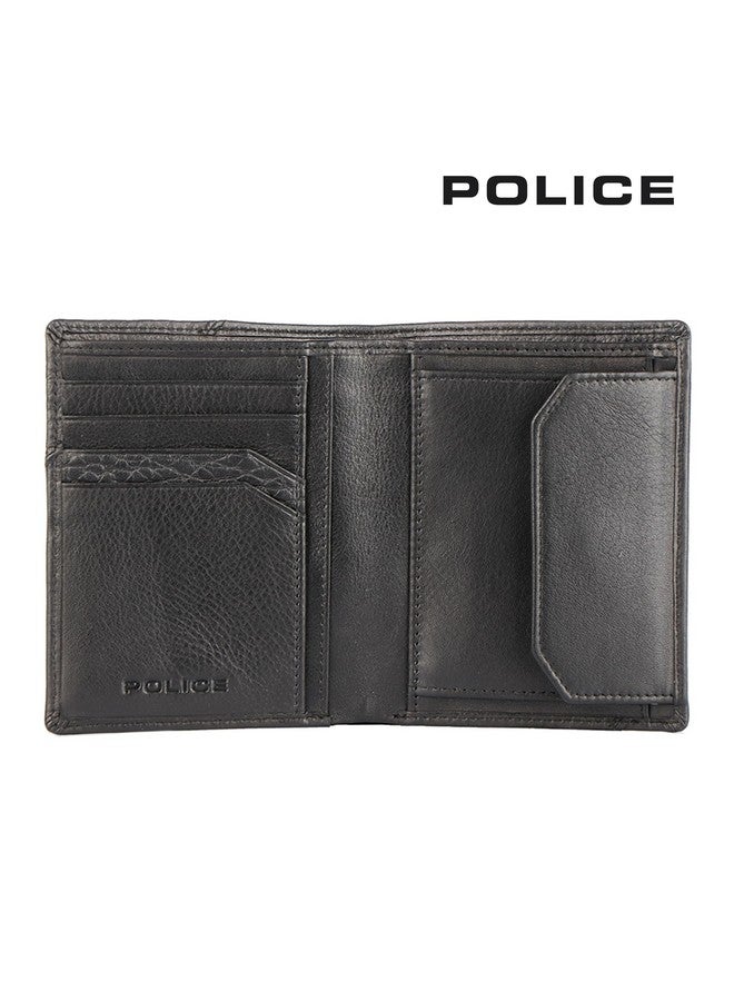POLICE Jumbo Men's North Wallet | Leather Purse with 4 Card Slot, 2 Currency Compartment, 2 Slip-in Pockets, 1 Coin Pocket -Black | Premium Design with Stylish Finish - Image 3