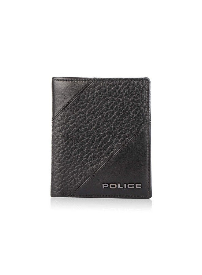 POLICE Jumbo Men's North Wallet | Leather Purse with 4 Card Slot, 2 Currency Compartment, 2 Slip-in Pockets, 1 Coin Pocket -Black | Premium Design with Stylish Finish - Image 1