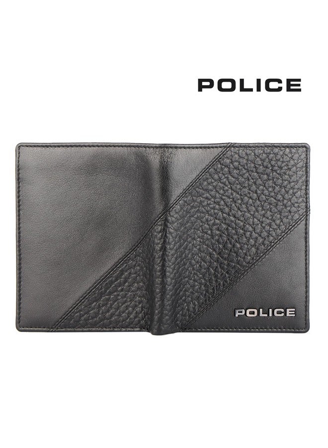 POLICE Jumbo Men's North Wallet | Leather Purse with 4 Card Slot, 2 Currency Compartment, 2 Slip-in Pockets, 1 Coin Pocket -Black | Premium Design with Stylish Finish - Image 4