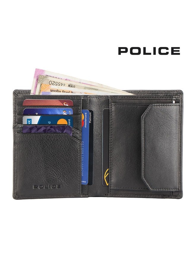 POLICE Jumbo Men's North Wallet | Leather Purse with 4 Card Slot, 2 Currency Compartment, 2 Slip-in Pockets, 1 Coin Pocket -Black | Premium Design with Stylish Finish - Image 5
