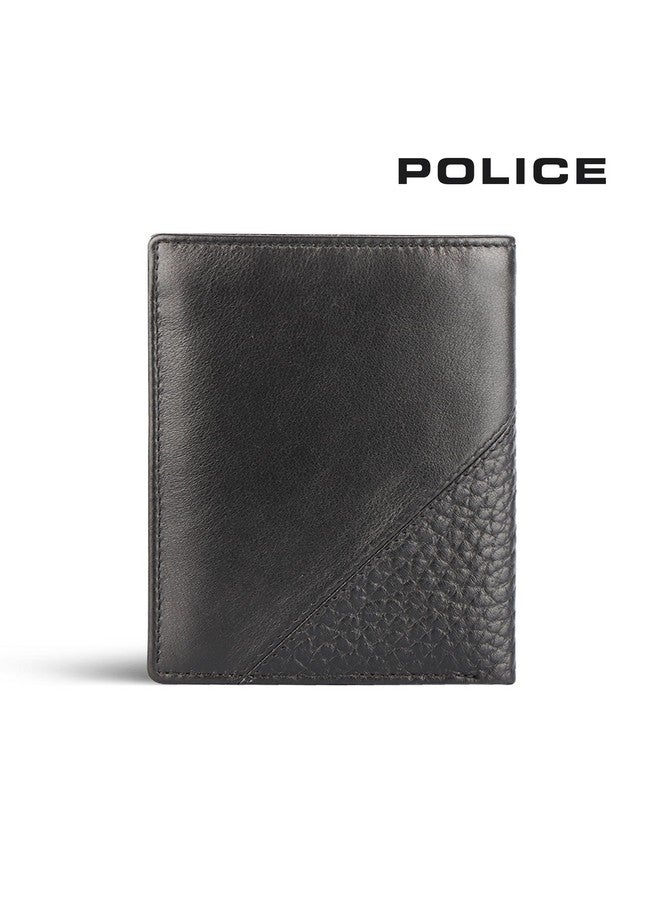 POLICE Jumbo Men's North Wallet | Leather Purse with 4 Card Slot, 2 Currency Compartment, 2 Slip-in Pockets, 1 Coin Pocket -Black | Premium Design with Stylish Finish - Image 2