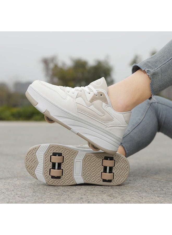 Loquat Kids Roller Skates Shoes 4 Wheels Roller Shoes Boys Girls Wheel Shoes Roller Sneakers Shoes for Beginner More Balanced - Image 1