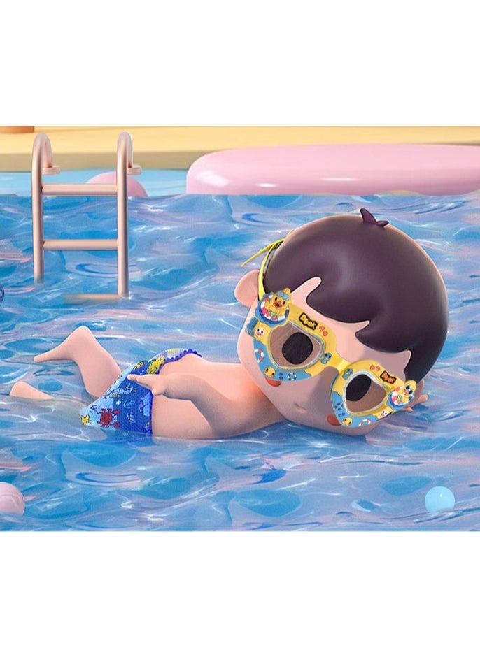 YouYou - 3-Piece Set of Children's Cartoon Silicone Anime Swimming Glasses Swimming Pool Girls Swimming Training Diving Equipment (Multicolor) - Image 1