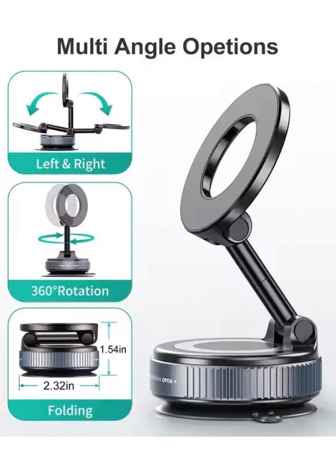 Generic - Strong Magnets Dashboard Stable Adsorption Car Mount Vacuum Suction Cup Magnetic Phone Holder for iphone 16E 15 Pro Max - Image 1