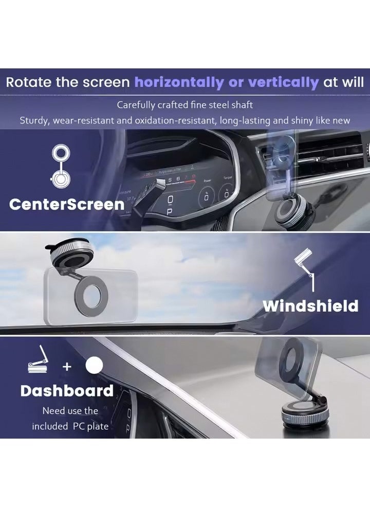 Generic - Strong Magnets Dashboard Stable Adsorption Car Mount Vacuum Suction Cup Magnetic Phone Holder for iphone 16E 15 Pro Max - Image 1