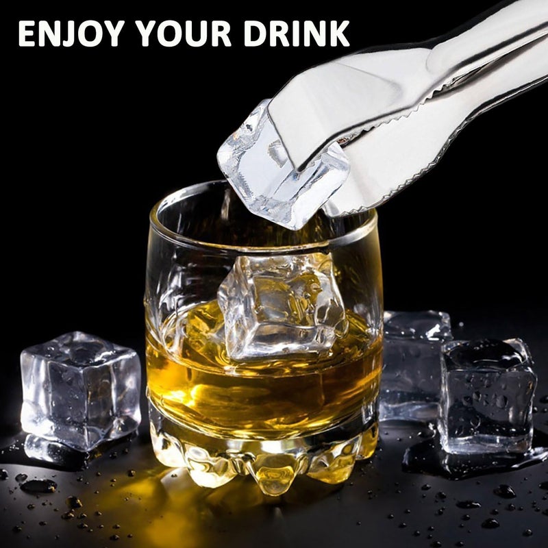 Hinmay Ice Tongs for Ice Bucket 6-3/4 Inch - Set of 2 - Premium 18/8 Stainless Steel Ice Tongs with Teeth for Ice Sugar Cubes Tea Party Coffee Bar Food Serving - Image 5