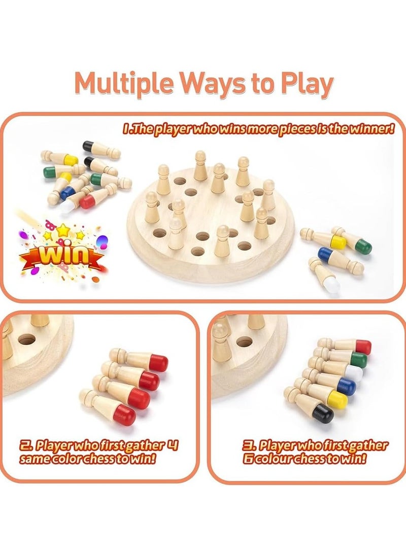 HASSM - Colorful Wooden Chess Game for Early Education Kids, Fun Interactive Focused Games for Parents and Children, Science and Education Puzzle Games - Image 1