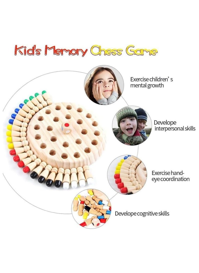 HASSM - Colorful Wooden Chess Game for Early Education Kids, Fun Interactive Focused Games for Parents and Children, Science and Education Puzzle Games - Image 1
