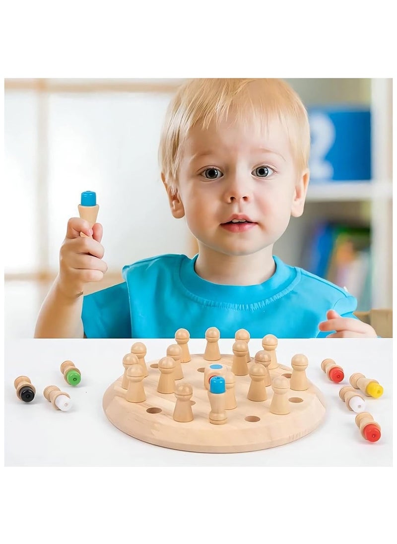 HASSM - Colorful Wooden Chess Game for Early Education Kids, Fun Interactive Focused Games for Parents and Children, Science and Education Puzzle Games - Image 1