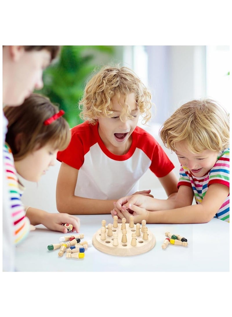 HASSM - Colorful Wooden Chess Game for Early Education Kids, Fun Interactive Focused Games for Parents and Children, Science and Education Puzzle Games - Image 1