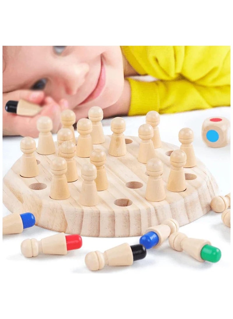 HASSM - Colorful Wooden Chess Game for Early Education Kids, Fun Interactive Focused Games for Parents and Children, Science and Education Puzzle Games - Image 1