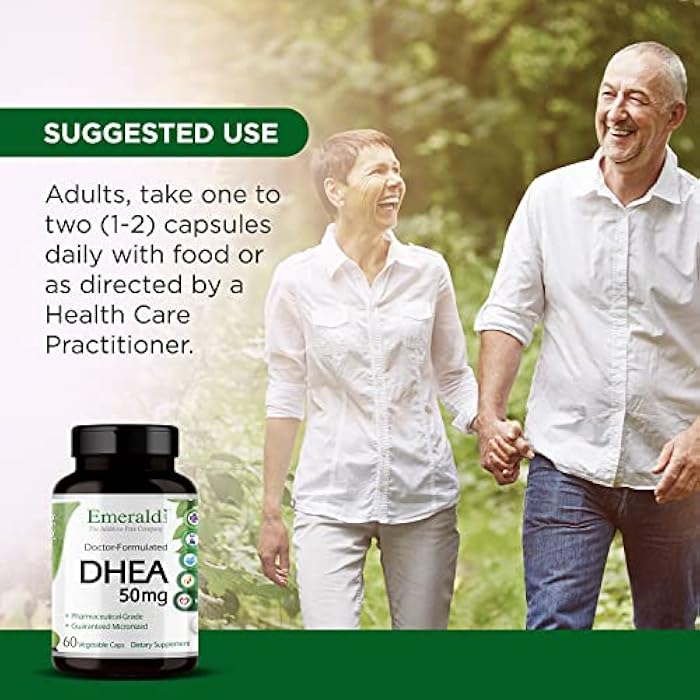 Emerald Laboratories Emerald Labs DHEA 50mg - Adrenal Support Supplement to Help Hormone Balance* - Gluten-Free - 60 Vegetable Capsules (60-Day Supply) - Image 5