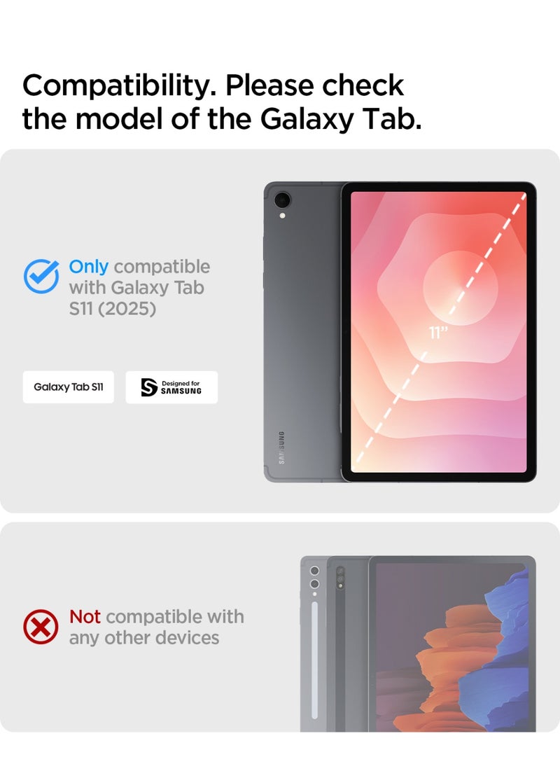 Spigen Ultra Hybrid Pro Samsung Galaxy Tab S11 Case Cover 11 inch (2025) Tri-Fold Cover Clear Back with S Pen Holder - Gray - Image 2