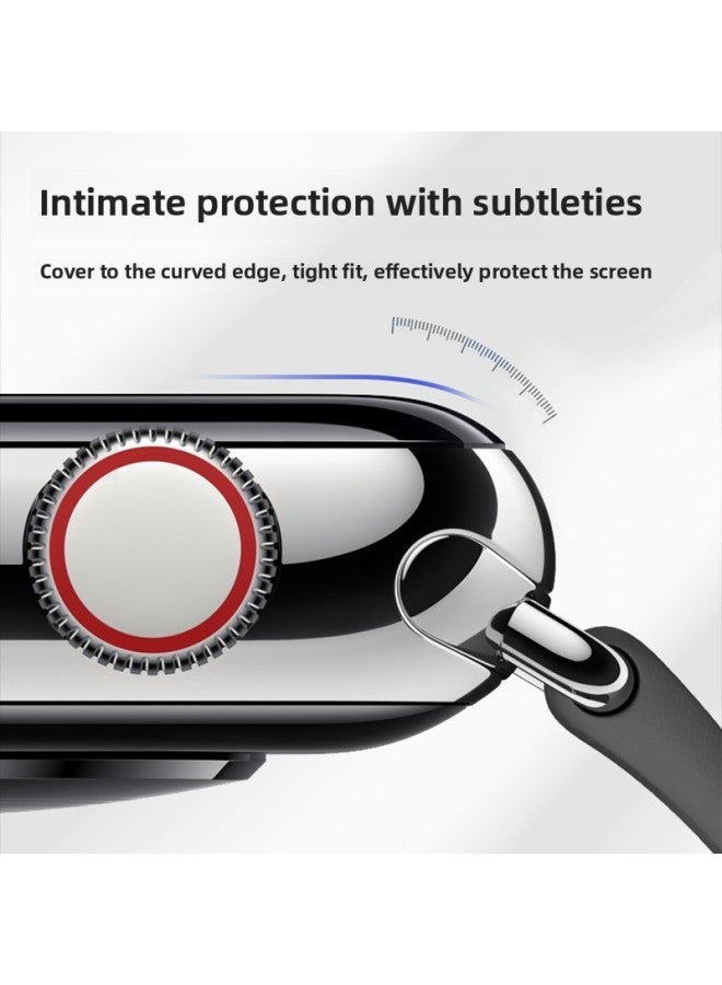 لـ Apple Watch S10 فيلم هيدروليكي IWatchSE/6/5 شاشة منحنية ثلاثية الأبعاد غطاء كامل ناعم اللون: طبقة بيضاء سهلة التمزيق (قطعتان) - الأبعاد: iwatch*40 مم - Image 5