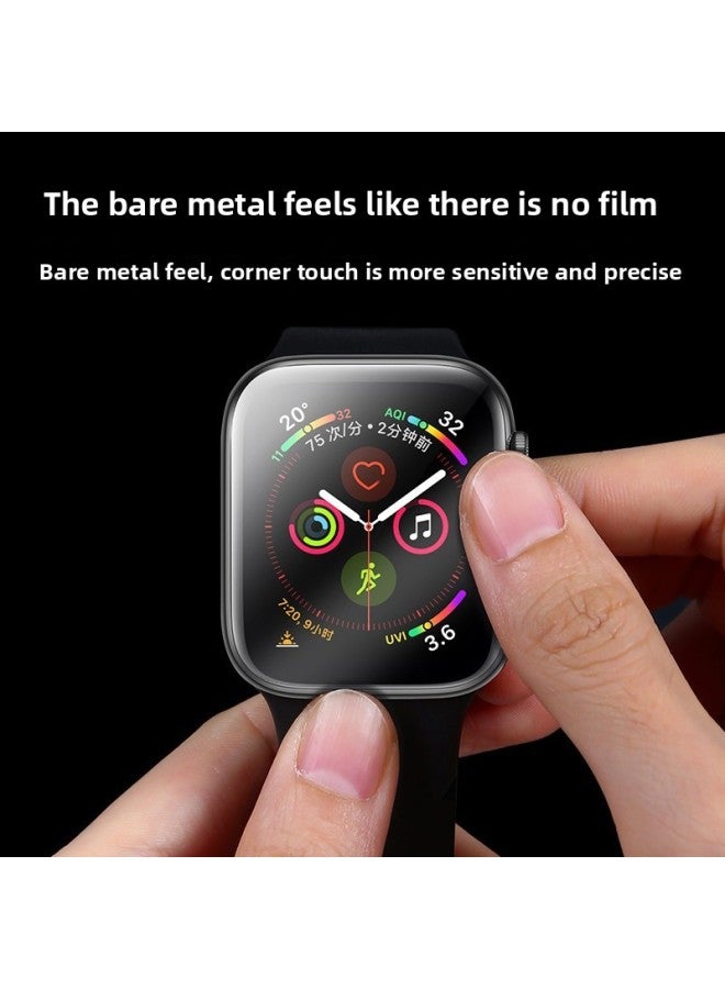 لـ Apple Watch S10 فيلم هيدروليكي IWatchSE/6/5 شاشة منحنية ثلاثية الأبعاد غطاء كامل ناعم اللون: طبقة بيضاء سهلة التمزيق (قطعتان) - الأبعاد: iwatch*40 مم - Image 3