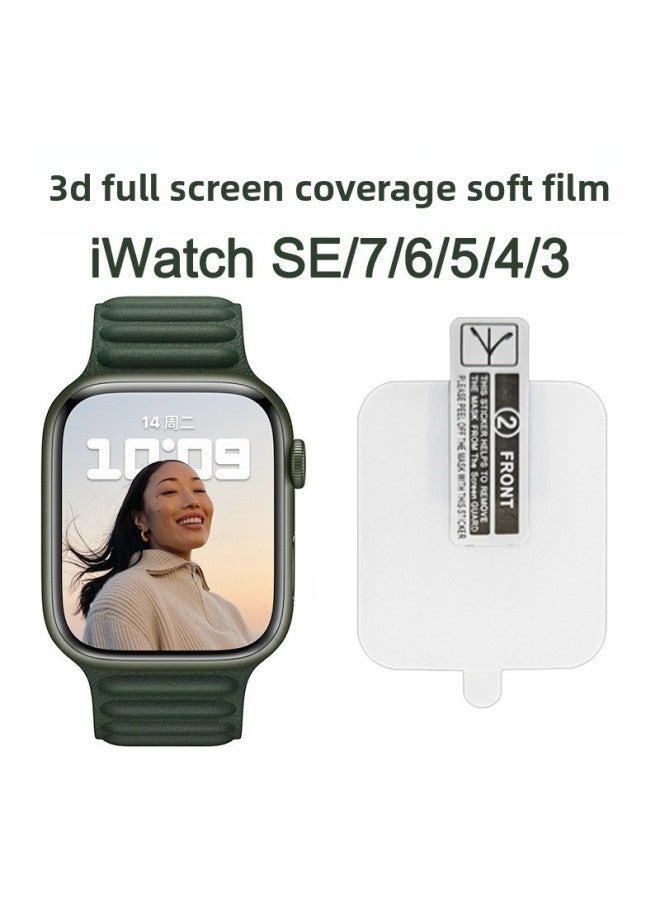 لـ Apple Watch S10 فيلم هيدروليكي IWatchSE/6/5 شاشة منحنية ثلاثية الأبعاد غطاء كامل ناعم اللون: طبقة بيضاء سهلة التمزيق (قطعتان) - الأبعاد: iwatch*40 مم - Image 2