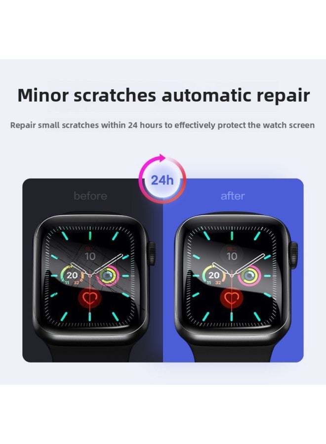 لـ Apple Watch S10 فيلم هيدروليكي IWatchSE/6/5 شاشة منحنية ثلاثية الأبعاد غطاء كامل ناعم اللون: طبقة بيضاء سهلة التمزيق (قطعتان) - الأبعاد: iwatch*40 مم - Image 4