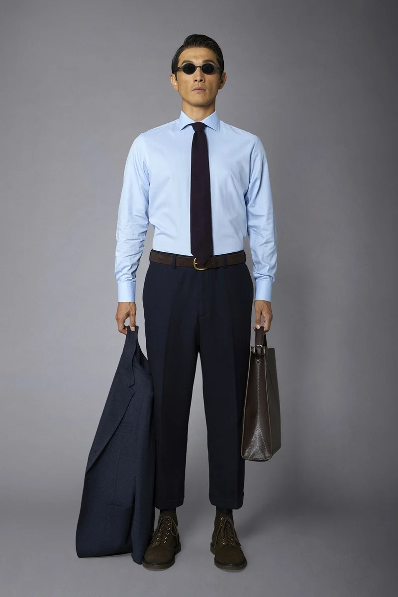 Men's slim fit french collar classic - DK Sky