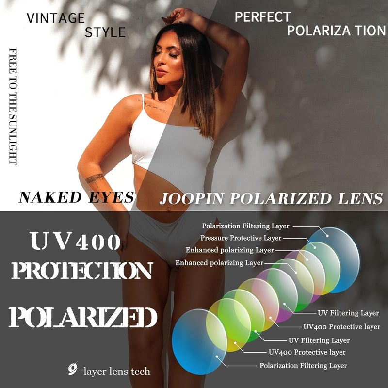 Joopin Polarized Cat Eye Sunglasses for Women Vintage Cateye Sun Glasses UV400 Protection - Image 4