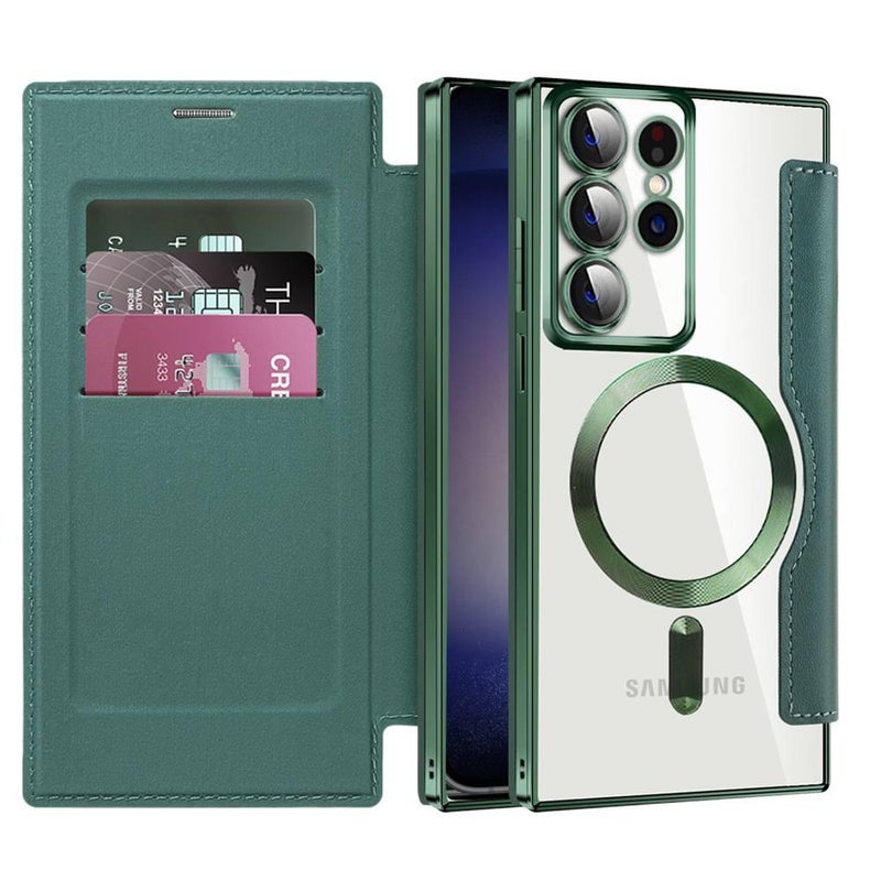 غطاء هاتف بTPU لـ Samsung S25 Ultra / Samsung S25 مع نقش الماسي وحامل بطاقات مع حامل قائم مع مغناطيس قوي باللون بني مغناطيسي بوظيفة حامل من مادة TPU للسفر للمكتب للاستخدام العملي - Image 5