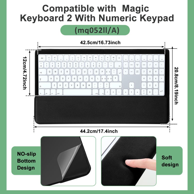 Weewooday Keyboard Wrist Rest for Pad Wrist Rest Stand Compatible with Wireless Keyboard with Numeric Keypad for Easy Typing(Compatible with Magic Keyboard 2 with Numeric Keypad, MQ052LL/A) - Image 2